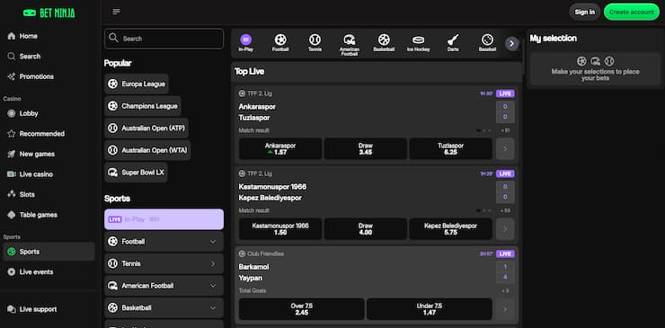 BetNinja sportsbook for betting sites Canada featuring acca Multiboost