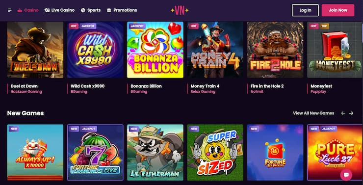 VegasNow NZ online casino cashier and slot lobby displayed on smartphone